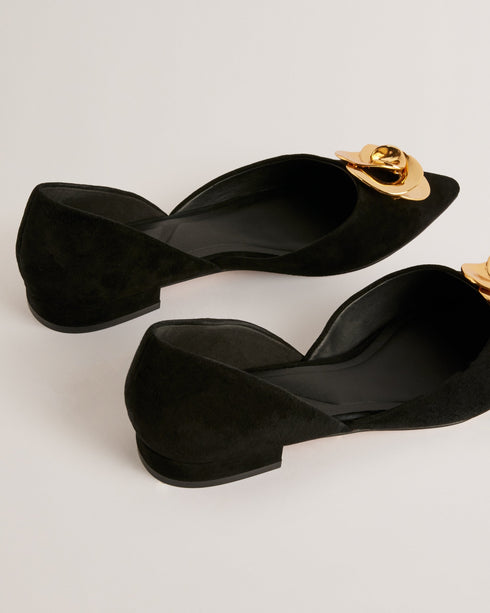 EMAROSE-Shoes-Flat Ballerina Shoe With Rose Applique- Ted Baker Romania